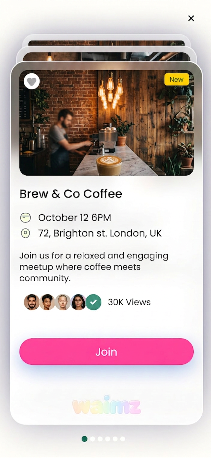Waimz event details for Brew & Co Coffee meetup
